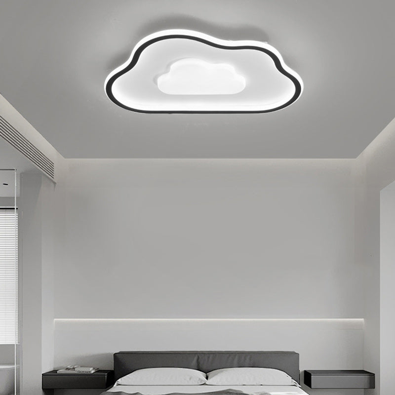 Modern Simplicity Copper Silicone Acrylic Triangle Cloud LED Flush Mount Ceiling Light For Bedroom