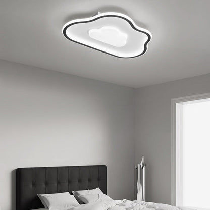 Modern Simplicity Copper Silicone Acrylic Triangle Cloud LED Flush Mount Ceiling Light For Bedroom