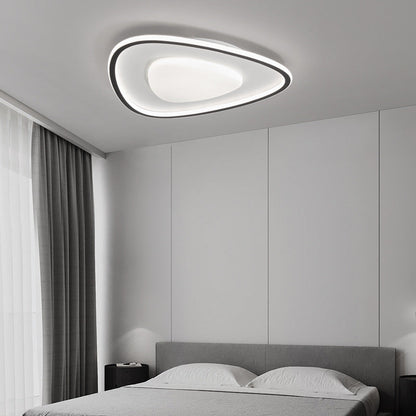 Modern Simplicity Copper Silicone Acrylic Triangle Cloud LED Flush Mount Ceiling Light For Bedroom