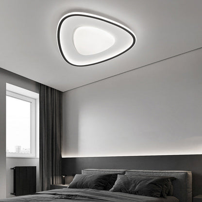 Modern Simplicity Copper Silicone Acrylic Triangle Cloud LED Flush Mount Ceiling Light For Bedroom