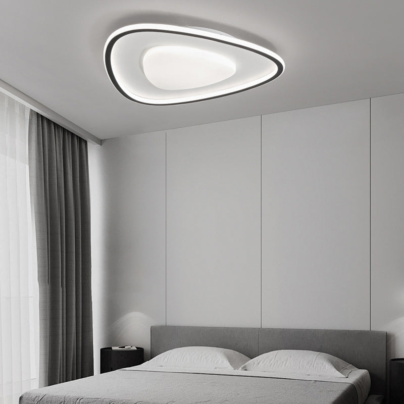 Modern Simplicity Copper Silicone Acrylic Triangle Cloud LED Flush Mount Ceiling Light For Bedroom