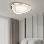 Modern Simplicity Copper Silicone Acrylic Triangle Cloud LED Flush Mount Ceiling Light For Bedroom