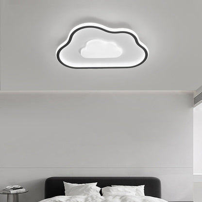 Modern Simplicity Copper Silicone Acrylic Triangle Cloud LED Flush Mount Ceiling Light For Bedroom