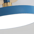 Modern Minimalist Round Shape Macaron Metal Acrylic LED Semi-flush Mount Ceiling Light for Bedroom
