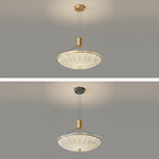 Modern Luxury Round Brass Acrylic LED Pendant Light For Bedroom