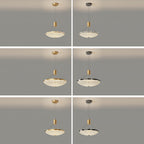 Modern Luxury Round Brass Acrylic LED Pendant Light For Bedroom