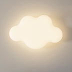 Modern Minimalist Cream Cloud Iron Pe LED Flush Mount Ceiling Light for Bedroom