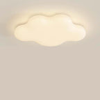 Modern Minimalist Cream Cloud Iron Pe LED Flush Mount Ceiling Light for Bedroom