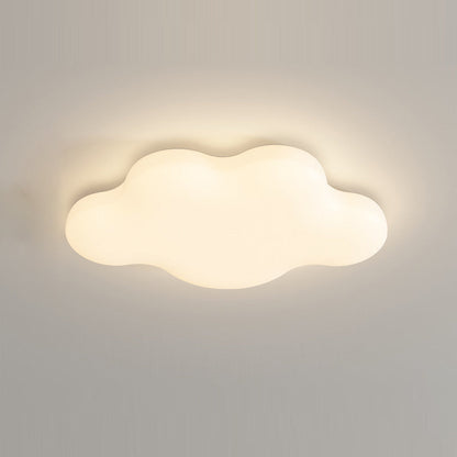 Modern Minimalist Cream Cloud Iron Pe LED Flush Mount Ceiling Light for Bedroom