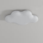 Modern Minimalist Cream Cloud Iron Pe LED Flush Mount Ceiling Light for Bedroom