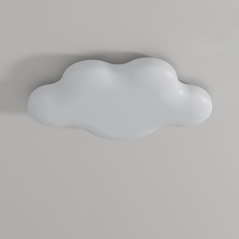 Modern Minimalist Cream Cloud Iron Pe LED Flush Mount Ceiling Light for Bedroom