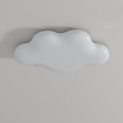 Modern Minimalist Cream Cloud Iron Pe LED Flush Mount Ceiling Light for Bedroom