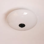 Modern Art Deco Drum Opal Iron Glass LED Semi-Flush Mount Ceiling Light For Bedroom Lumendat