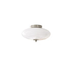 Modern Art Deco Drum Opal Iron Glass LED Semi-Flush Mount Ceiling Light For Bedroom Lumendat
