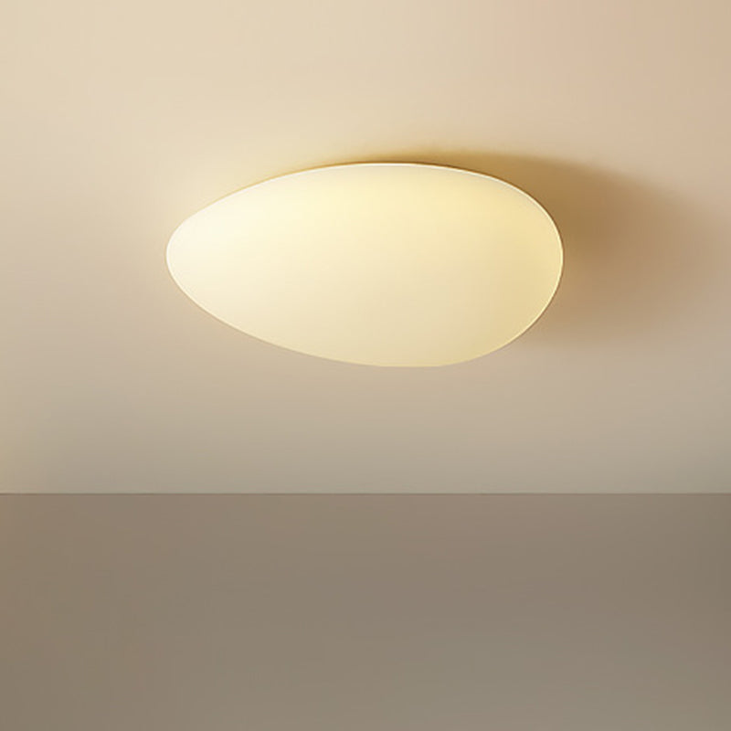 Modern Minimalist Pebble Shape Hardware PE LED Flush Mount Ceiling Light For Bedroom Lumendat