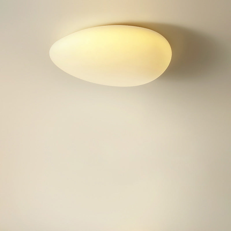Modern Minimalist Pebble Shape Hardware PE LED Flush Mount Ceiling Light For Bedroom Lumendat