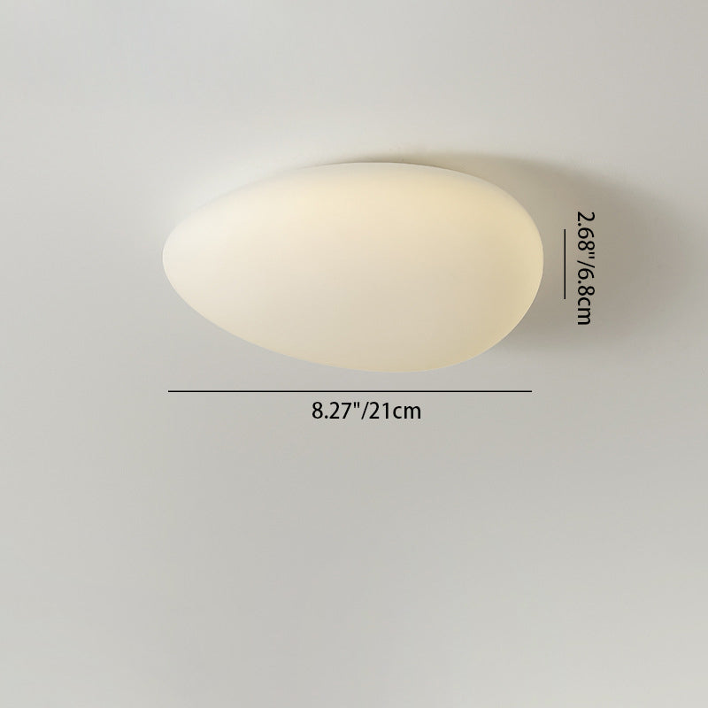 Modern Minimalist Pebble Shape Hardware PE LED Flush Mount Ceiling Light For Bedroom Lumendat