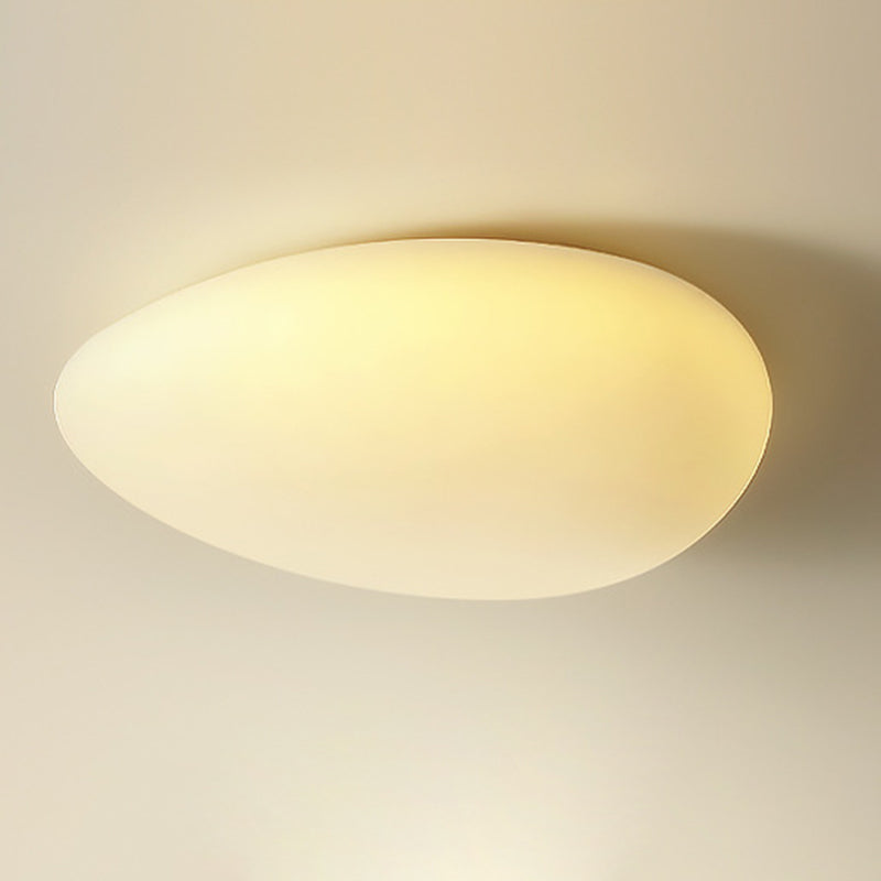 Modern Minimalist Pebble Shape Hardware PE LED Flush Mount Ceiling Light For Bedroom Lumendat
