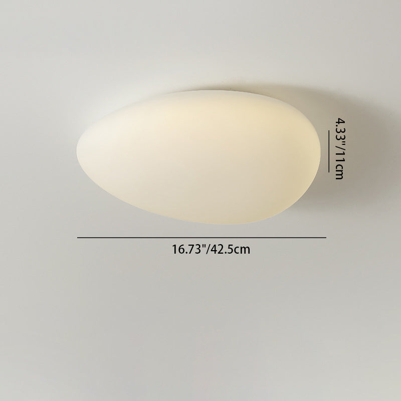 Modern Minimalist Pebble Shape Hardware PE LED Flush Mount Ceiling Light For Bedroom Lumendat
