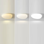 Modern Minimalist Pebble Shape Hardware PE LED Flush Mount Ceiling Light For Bedroom Lumendat