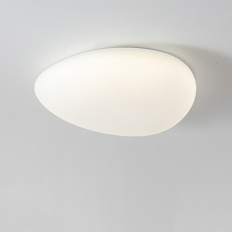 Modern Minimalist Pebble Shape Hardware PE LED Flush Mount Ceiling Light For Bedroom Lumendat