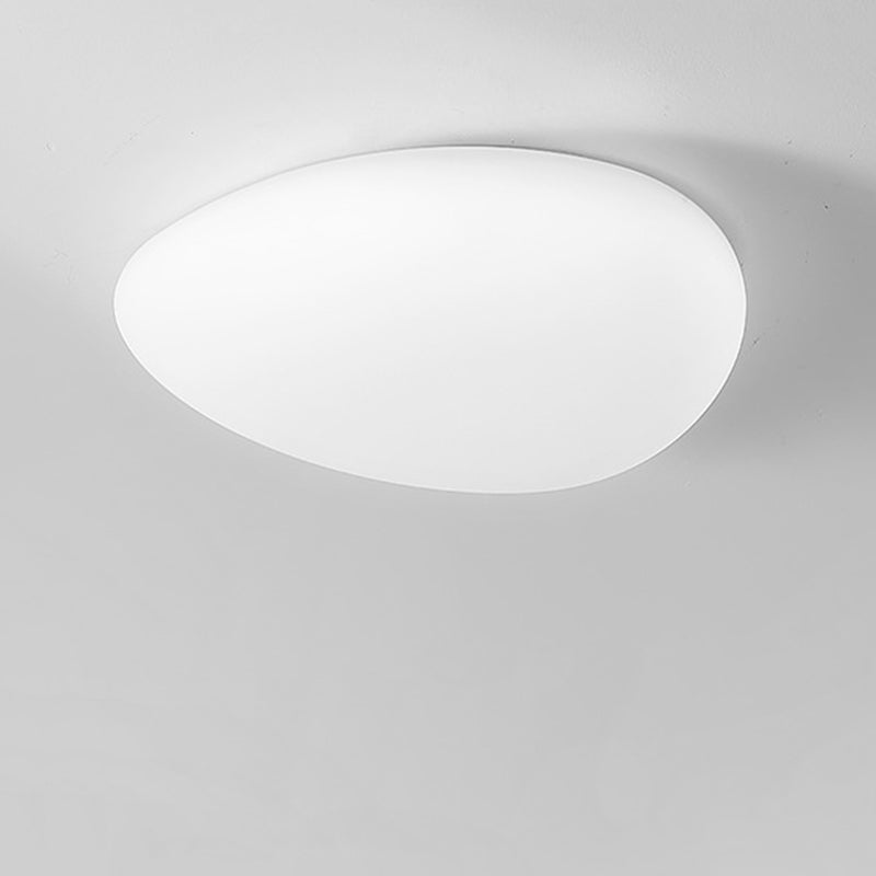 Modern Minimalist Pebble Shape Hardware PE LED Flush Mount Ceiling Light For Bedroom Lumendat