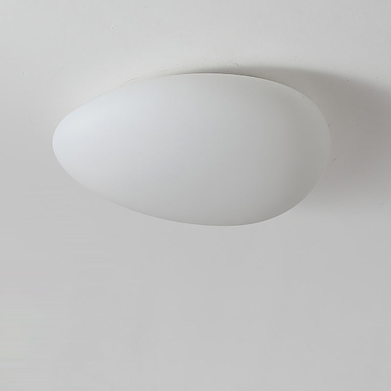 Modern Minimalist Pebble Shape Hardware PE LED Flush Mount Ceiling Light For Bedroom Lumendat