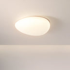 Modern Minimalist Pebble Shape Hardware PE LED Flush Mount Ceiling Light For Bedroom Lumendat