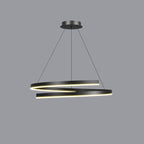 Contemporary Creative Ring Iron Aluminum Metal Acrylic Silicone LED Chandeliers Island Light for Dining Room BulbSquare