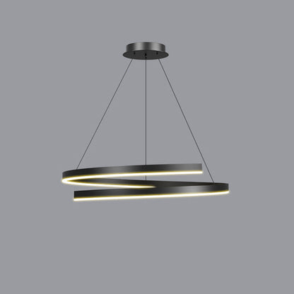 Contemporary Creative Ring Iron Aluminum Metal Acrylic Silicone LED Chandeliers Island Light for Dining Room