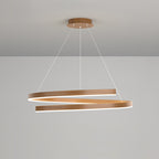 Contemporary Creative Ring Iron Aluminum Metal Acrylic Silicone LED Chandeliers Island Light for Dining Room BulbSquare