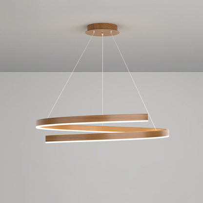 Contemporary Creative Ring Iron Aluminum Metal Acrylic Silicone LED Chandeliers Island Light for Dining Room