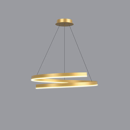 Contemporary Creative Ring Iron Aluminum Metal Acrylic Silicone LED Chandeliers Island Light for Dining Room