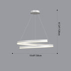 Contemporary Creative Ring Iron Aluminum Metal Acrylic Silicone LED Chandeliers Island Light for Dining Room BulbSquare
