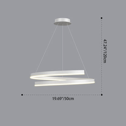 Contemporary Creative Ring Iron Aluminum Metal Acrylic Silicone LED Chandeliers Island Light for Dining Room