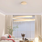 Contemporary Creative Ring Iron Aluminum Metal Acrylic Silicone LED Chandeliers Island Light for Dining Room BulbSquare