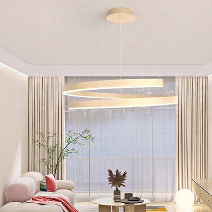 Contemporary Creative Ring Iron Aluminum Metal Acrylic Silicone LED Chandeliers Island Light for Dining Room