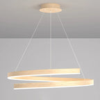 Contemporary Creative Ring Iron Aluminum Metal Acrylic Silicone LED Chandeliers Island Light for Dining Room BulbSquare