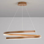 Contemporary Creative Ring Iron Aluminum Metal Acrylic Silicone LED Chandeliers Island Light for Dining Room BulbSquare