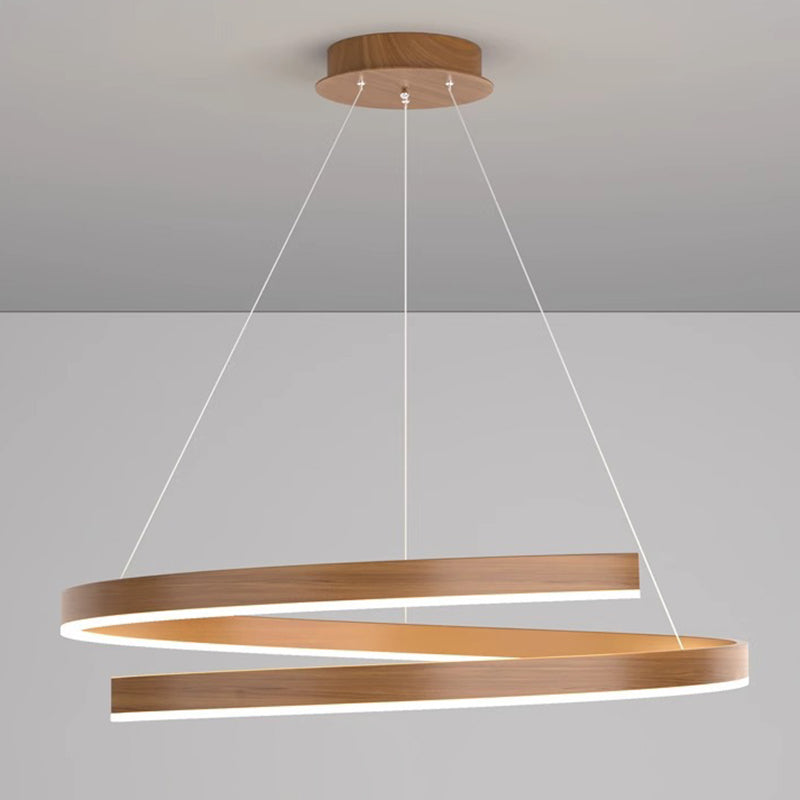 Contemporary Creative Ring Iron Aluminum Metal Acrylic Silicone LED Chandeliers Island Light for Dining Room