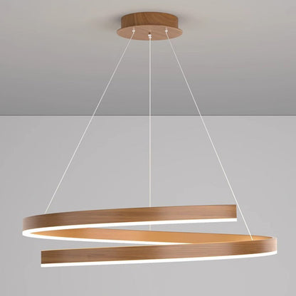 Contemporary Creative Ring Iron Aluminum Metal Acrylic Silicone LED Chandeliers Island Light for Dining Room