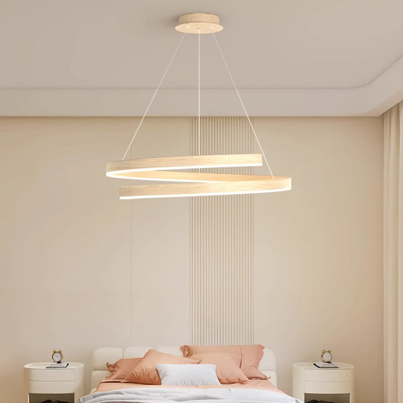 Contemporary Creative Ring Iron Aluminum Metal Acrylic Silicone LED Chandeliers Island Light for Dining Room BulbSquare