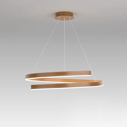 Contemporary Creative Ring Iron Aluminum Metal Acrylic Silicone LED Chandeliers Island Light for Dining Room