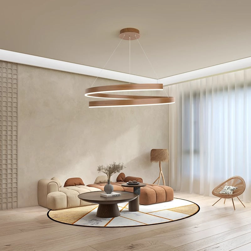 Contemporary Creative Ring Iron Aluminum Metal Acrylic Silicone LED Chandeliers Island Light for Dining Room BulbSquare