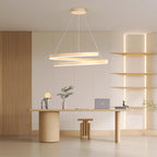 Contemporary Creative Ring Iron Aluminum Metal Acrylic Silicone LED Chandeliers Island Light for Dining Room BulbSquare