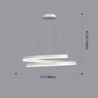 Contemporary Creative Ring Iron Aluminum Metal Acrylic Silicone LED Chandeliers Island Light for Dining Room BulbSquare