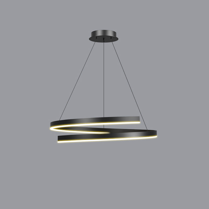 Contemporary Creative Ring Iron Aluminum Metal Acrylic Silicone LED Chandeliers Island Light for Dining Room BulbSquare