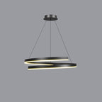 Contemporary Creative Ring Iron Aluminum Metal Acrylic Silicone LED Chandeliers Island Light for Dining Room BulbSquare