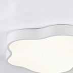 Modern Minimalist Cream Cloud Iron Acrylic LED Flush Mount Ceiling Light For Bedroom
