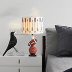 Lumendat Contemporary Creative Kids Football Basketball Baseball Base Resin Fabric 1-Light Table Lamp For Bedroom Lumendat